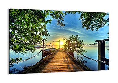 ARTTOR Images sur toile 1pc. Classique Impression sur toile - un élément - largeur : 120cm, hauteur : 80cm - Image sur toile - Photo N° 2573 - prete a suspendre - encadrée - Tableaux pour la mur - motif moderne - Décoration - pret a accrocher - table…