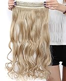 S-noilite® UK Women 24 Inches (61cm) Ash Blonde One Piece Long Curly Wavy 3/4 Full Head Clip In Hair Extensions Extension