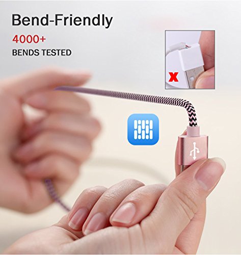 Lightning Kabel BECASO Iphone Ladekabel Datenkabel 5*1.5M für iPhone 7/7 Plus SE 6S/6S Plus/6 Plus, 5S/5C/5S Plus/5 Plus, iPad Air 2, iPad Mini 3(ROSEGOLD) - 6