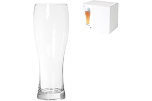 H&H – Set 6 Bicchieri Birra Weizen 500 ml in Vetro Trasparente, Eleganti e Capienti, Ideali per Birra o Bibite, Uso Domestico e Professionale, Lavabili in Lavastoviglie