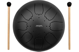 Mikamax Tongue Steel Drum Hand Pan Drum Mitt Drumsticks and Carry Bag 8 Inches 16 cm