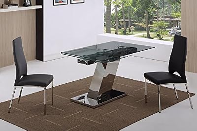 GIOVANNI MARCHESI TABLE DE REPAS DESIGN EN VERRE TRANSPARENT EXTENSIBLE AZZURA
