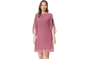 GRACE KARIN Abito Donna Vestito Elegante Chiffon Manica Corta Casual in Girocollo