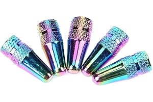 GENERIC 5pcs Bicycle Caps Pressure for Presta Valves Aluminum Rainbow Color ful and Practical Useful and Fashion