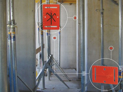 Meterriss RS21 – Selbstklebende Plakette zur dauerhaften Sicherung des Meterrisses bis nach den Putzarbeiten - 2