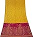 Produktbild Indische Jahrgang gedruckte Kunst Seide Saree Gelbe Handwerk Ethnische Sari Gebrauchte Stoff 5YD