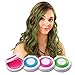 Hot Huez DIY Fast Non-toxic Temporary Hair Chalk Pack of 4 Colors Compacts - Pink Blue Purple And Green