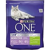 Purina ONE Sensitive Rich in Turkey and Rice Cat Food 800 g (Pack of 4)