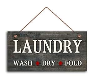 Wäschekorb, rustikalen Holz Stil, Wand Kunst, Reinigung Schild