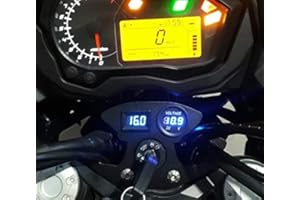 MOTO DISCOVERY Uchwyt na kierownicę z woltomierzem i termometrem do Benelli TRK 502 / 502X (niebieski LCD)