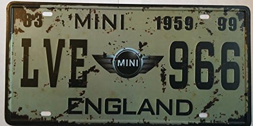 Vintage Style Mini Cooper England Retro METAL Wall Poster Sign Plaque Car Plate 30x15cm