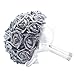 Produktbild TIREOW Blumenstrauß Romantische Hochzeit Bunte Künstliche Hochzeitsstrauß Rosen Seidenblumen Kunstblumen Blumen Brautstrauß der Braut (Silber)