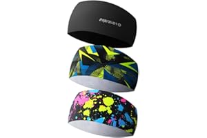 EMPIRELION 3.5" Wide Lightweight Headband Thin Sports Sweat Hair Band Workout for Men Women - Stretchy Moisture Wicking