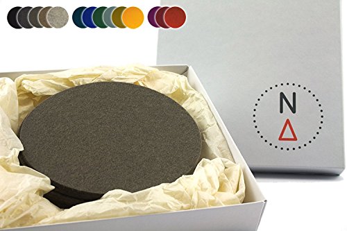 NordernArt 6er Set Getränkeuntersetzer aus Filz rund 10cm natur Wollfilz, Untersetzer zum Schutz Ihrer Oberflächen für Wohnzimmer Bar Küche, edle Optik, Farbe wählbar (Taupe / grau)