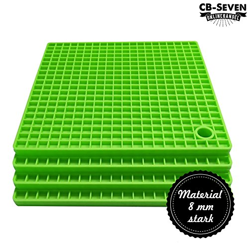 cb-seven’s 4-in-1 Profi Silikon Topfuntersetzer / Topflappen, Set (4 Stück), hohe Qualität, 4 Farben wählbar, multifunktional, langlebig, spülmaschinenfest, 8 mm stark - 2