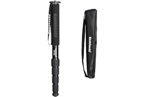 Koolehaoda Monopode 166cm en Aluminium Noir 5 Sections pour Appareil Photo et Video Canon Nikon Sony avec Sac de Transport Max:10kg, (MP-325L)