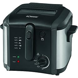 Bomann FR 2253 CB Friteuse, 1600 W, 2,5 l d'huile/graisse capacité, thermostat réglable, 130-190 °C, acier inoxydable, noir