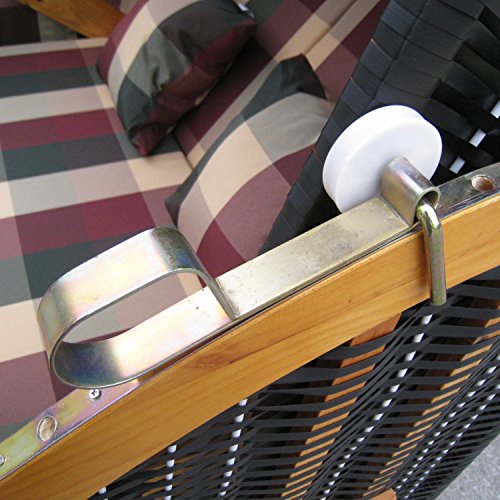 Zweisitzer Strandkorb mit klappbarer Rückenlehne für 2 Personen 118 x 80 x 160 cm (Grau) - 7