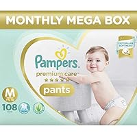 Pampers Premium Care Pants Diapers Monthly Box Pack, Medium, 108 Count