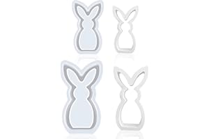 JUNMALLKO 2 Stück Silikonformen Gießformen Ostern, Silikonform Ostern Hase, Osterhase Silikonform Kaninchen, Gießformen Silikon Ostern, Gipsformen Ostern Gießform Hase, Gießform Ostern für DIY Osterhase Deko