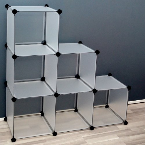 Büro Flur Regal Schrank Steckregal Wandregal Bücherregal in Weiß Transparent
