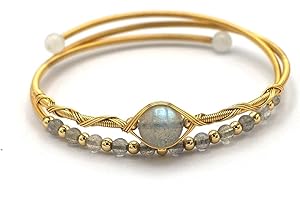 Miracles Minéraux Bracelet Artisanal Plaqué Or, Perles Naturelles, Taille Réglable| énergie spirituel | chakras bienêtre