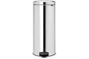 Brabantia Treteimer 30L New Icon G Newicon-Cubo de Basura con Pedal, 30L, Color Acero Brillante, Inoxidable