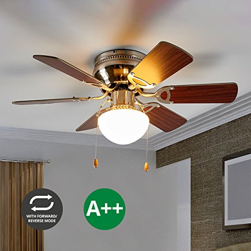 Ceiling Fans with Lighting Flavio (modern) in Brown made of Wood (1 light, E27, A++) from Lampenwelt