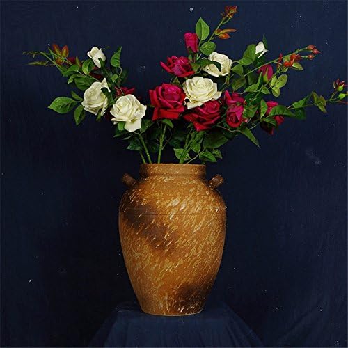 NOHOPE Retro Manual Ceramic Vases Emulation Flower Container Home Decor Rough Pottery Flower Pot Ornaments,A