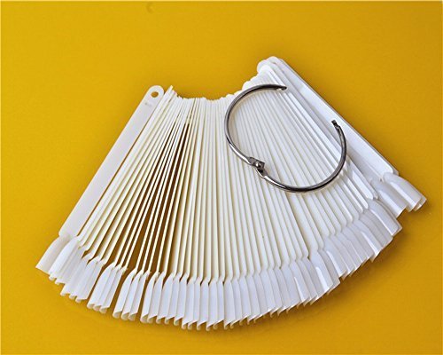 50 pcs Acrylic Nail Art Tip Sticks Display Practice Fan-Shaped Color Card DIY Decoration(White)