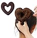 Price comparison product image Gluckliy Hair Styling Set Hair Bun Maker Heart Shape Magic DIY Tool Bun Make with Hairband and Hairpin, Brown