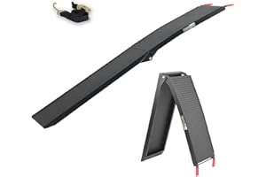 ‎TRUTZHOLM TRUTZHOLM 1 x Auffahrrampe 205 cm Traglast 340 kg Alu schwarz klappbar geriffelt Rampe Motorradrampe