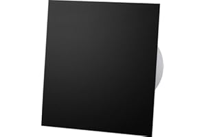 F.H. ANA Designerski wentylator łazienkowy, wentylator ścienny, wentylator sufitowy z łożyskiem kulkowym/funkcją, standard Ø 125 mm, dekoracyjna płyta przednia, cichy (średnica: Ø 125 mm, pleksi –