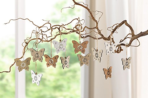 Deko-Hänger „Schmetterling“ im 12er Set im Landhaus-Stil mit aufwändigen Ausstanzungen - 3