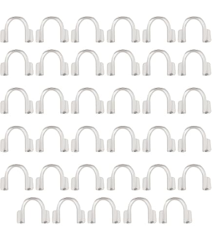 UNICRAFTALE 1000 Stück U-Drahtschutz Für Schmuck – 2 Farben (Gold & Silber), 5mm Lang, 0,5mm Loch, Messing