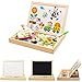 Keetek Drawing Board Baby Kids Wood Magnetic Oppssed Child Educational Toys Animal Spells Happily(Farm Life)