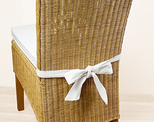 Stuhlkissen LARISSA Sitzpolster Kissen Sitzkissen Schlaufenkissenaus Baumwolle natur - 3