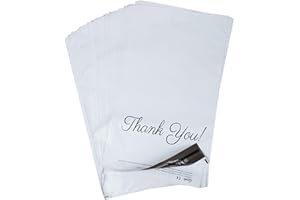 ESTCOO 60 Enveloppe d’Expédition Plastique,30 x 40cm Pochette Envoi avec "Thank you",Sacs d'expédition Imperméable et Solide,Fourre-tout Emballage Colis Vinted avec Poignée pour Vêtement,Livre,Cadeau,Blanc