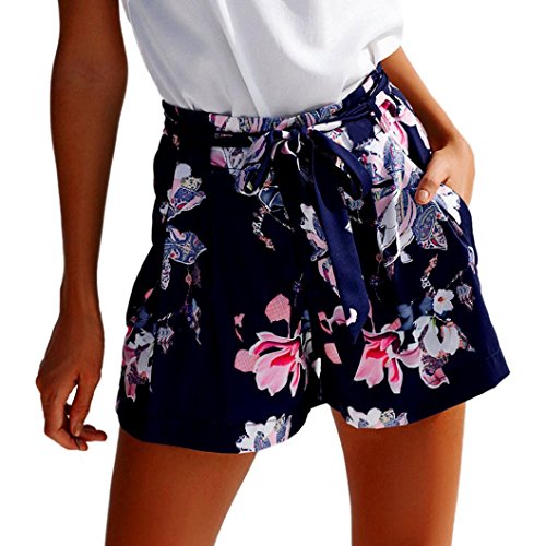 casual loose plain elastic waist shorts