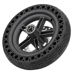 8.5in Solid Tires,Electric Scooter Rear Tire Replacement with Back Honeycomb Wheel Hub, Explosion Proof Aluminum Alloy Wheel Hub 120mm Disc Brake Set, for Xiami PRO M365PRO Model