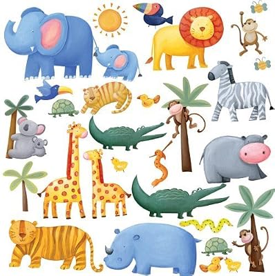 Thedecofactory RoomMates Stickers muraux repositionnables Enfant Jungle