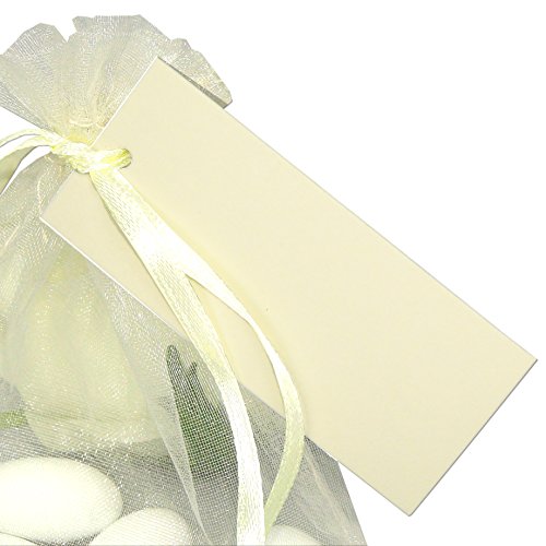 50x Geschenkanhänger Basic creme EinsSein® Geschenkkärtchen Tischkarten Hochzeit Party
