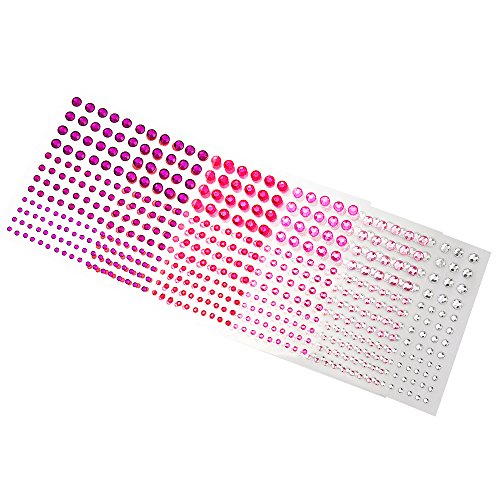 Outus Mehrfarbige Selbstklebende Rheinkiesel Aufkleber Blatt , 3 Größe, 12 Blätter - 4