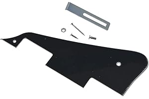 Dopro Pickguard de guitare LP 3 plis avec support chromé pour Epiphone Les Paul Noir
