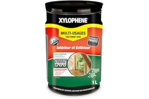 XYLOPHENE - Traitement Multi-usages Intérieur & Extérieur - Pour les Zones Difficiles d'Accès - Élimine Insectes et Termites - Formule renforcée en fongicide - Séchage rapide - 1L - Incolore