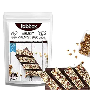 fab box Sugar-free Protein and Fibre Rich Walnut Health Nutritious Energy Bar for Workout Gym and Kids -2 Large Bars