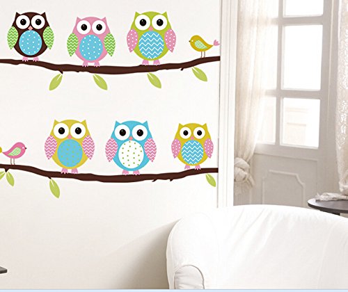 CIDBEST® Cartoon Kinderzimmer Schlafzimmer WÄnde gemalt dekorative Aufkleber niedliche Eule schön Cartoon entfernbare Wandaufkleber - 3