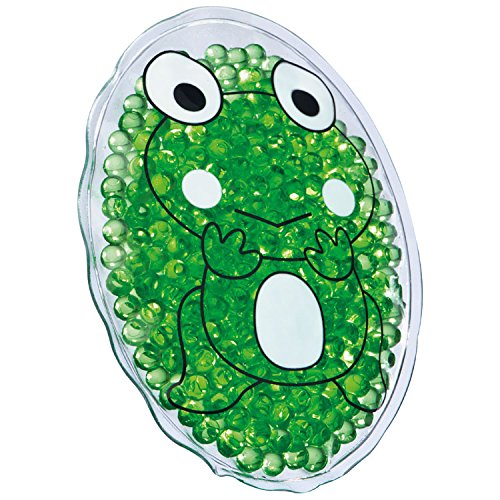 Children's Reusable Hot & Cold Heat Ice Gel Bead Pack for First Aid Bruise Sooth (Green Frog)