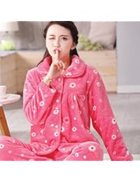 MH-RITA El otoño y el invierno, engrosamiento, mujer pijama de manga larga de franela, Conjunto Primavera coral precioso y grande cashmere lady home ropa invierno,M (80~100 Jin),Sun Diosa