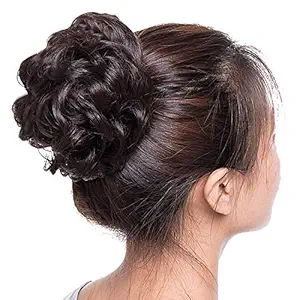 ITOKO 1pcs Messy Hair Bun Synthetic Hair Bun Extension And Wigs Artificial Juda For Women And Girls,30 Gram (Natural Brown)